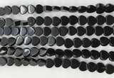 CHG120 15.5 inches 8mm flat heart black stone beads wholesale