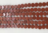 CHG121 15.5 inches 8mm flat heart red jasper beads wholesale