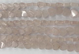 CHG123 15.5 inches 8mm flat heart rose quartz beads wholesale