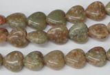 CHG14 15.5 inches 10*10mm heart New unakite gemstone beads wholesale