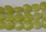 CHG16 15.5 inches 10*10mm heart lemon jade gemstone beads wholesale