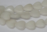 CHG23 15.5 inches 10*10mm heart white jade gemstone beads wholesale