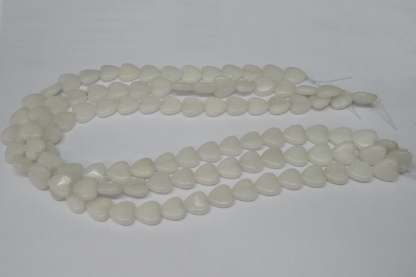 CHG23 15.5 inches 10*10mm heart white jade gemstone beads wholesale