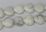 CHG32 15.5 inches 12*12mm heart white howlite turquoise beads wholesale