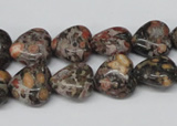 CHG35 12*12mm heart red leopard skin jasper beads wholesale