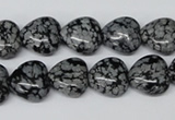 CHG37 15.5 inches 12*12mm heart snowflake obsidian beads wholesale