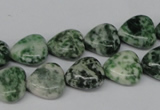 CHG38 15.5 inches 12*12mm heart green spot jasper beads wholesale