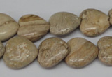 CHG41 15.5 inches 14*14mm heart picture jasper beads wholesale