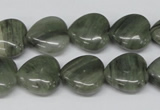 CHG46 15.5 inches 14*14mm heart silver leaf jasper beads wholesale