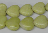 CHG52 15.5 inches 14*14mm heart lemon jade gemstone beads wholesale