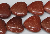 CHG70 15.5 inches 18*18mm heart goldstone beads wholesale