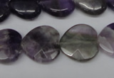 CHG97 15.5 inches 18*18mm faceted heart amethyst beads wholesale