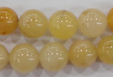 CHJ06 15.5 inches 14mm round honey jade stone beads wholesale