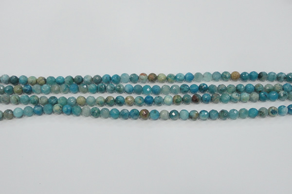 CHM210 15.5 inches 4mm faceted round blue hemimorphite beads