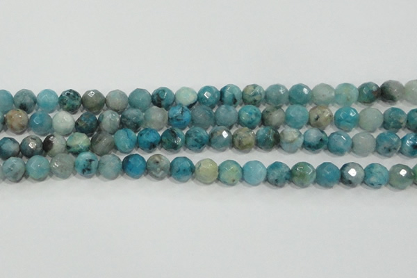 CHM214 15.5 inches 12mm faceted round blue hemimorphite beads