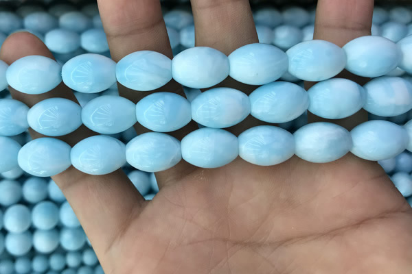 CHM308 15.5 inches 10*14mm rice blue hemimorphite gemstone beads