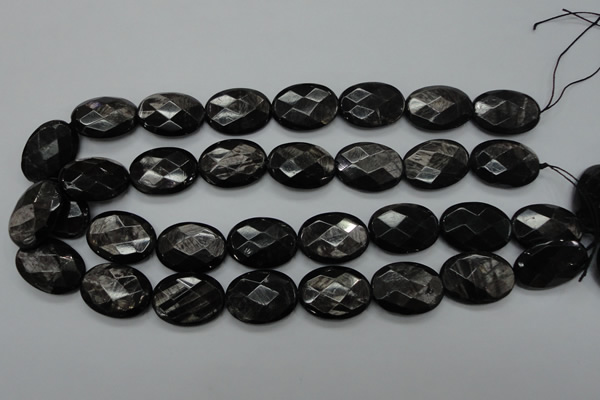 CHS08 15.5 inches 18*25mm faceted oval natural hypersthene gemstone beads