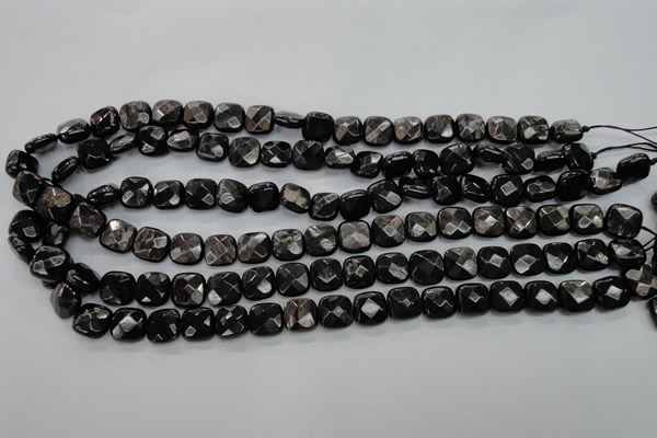 CHS25 15.5 inches 10*10mm faceted square natural hypersthene beads