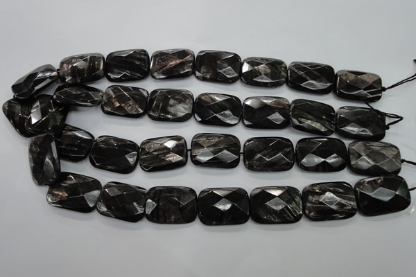 CHS39 15.5 inches 18*25mm faceted rectangle natural hypersthene beads