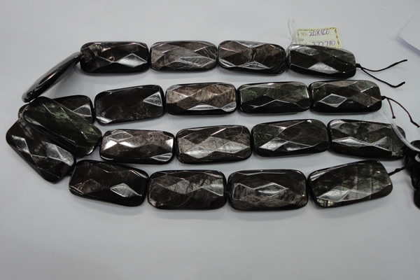 CHS40 15.5 inches 20*40mm faceted rectangle natural hypersthene beads