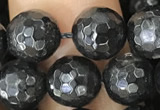 CHS45 15.5 inches 8mm faceted round natural hypersthene beads