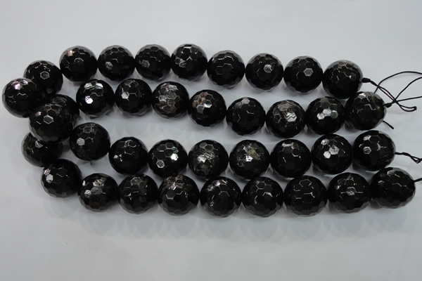 CHS51 15.5 inches 20mm faceted round natural hypersthene beads