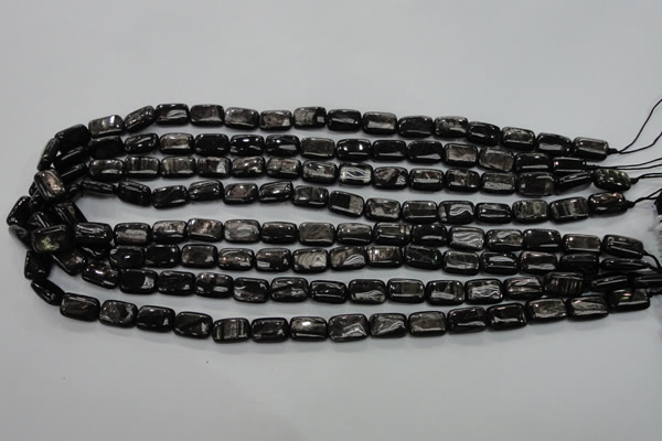 CHS88 15.5 inches 8*12mm rectangle natural hypersthene beads