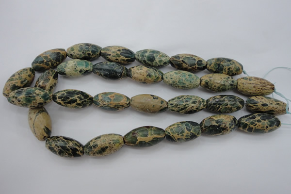 CIJ102 15.5 inches 15*30mm rice impression jasper beads wholesale