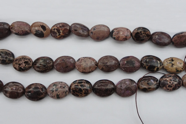 CIJ123 15.5 inches 13*18mm oval dyed impression jasper beads wholesale