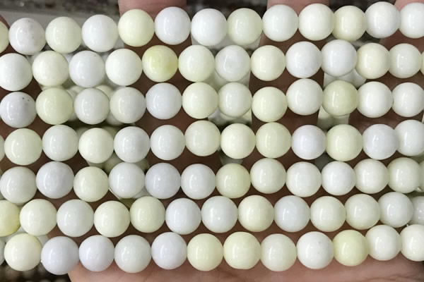 CIJ202 15.5 inches 8mm round ivory jade beads wholesale