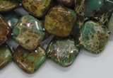 CIJ23 15.5 inches 16*16mm diamond impression jasper beads wholesale