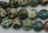 CIJ28 15.5 inches 12mm flat round impression jasper beads wholesale