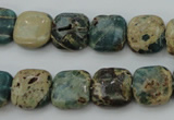 CIJ52 15.5 inches 12*12mm square impression jasper beads wholesale