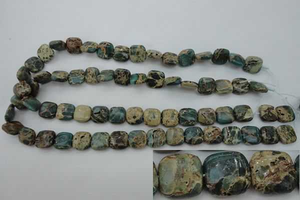 CIJ52 15.5 inches 12*12mm square impression jasper beads wholesale