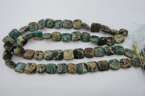 CIJ53 15.5 inches 15*15mm square impression jasper beads wholesale