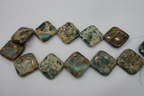 CIJ65 15.5 inches 30*30mm diamond impression jasper beads wholesale