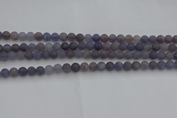 CIL108 15.5 inches 4mm round matte iolite gemstone beads