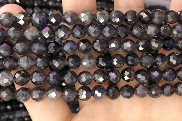 CIL122 15.5 inches 7mm faceted round iolite beads wholesale