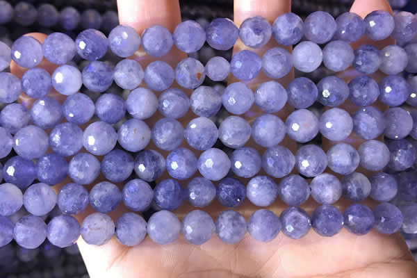 CIL124 15.5 inches 8mm faceted round iolite gemstone beads