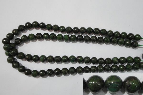 CIS03 15.5 inches 10mm round green iron stone beads wholesale