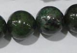 CIS05 15.5 inches 14mm round green iron stone beads wholesale