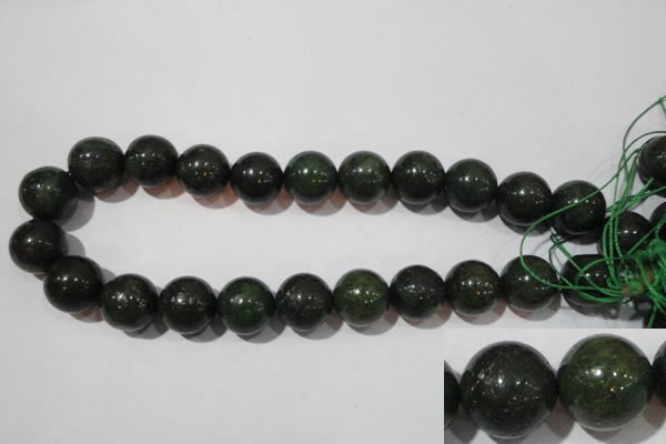 CIS07 15.5 inches 18mm round green iron stone beads wholesale