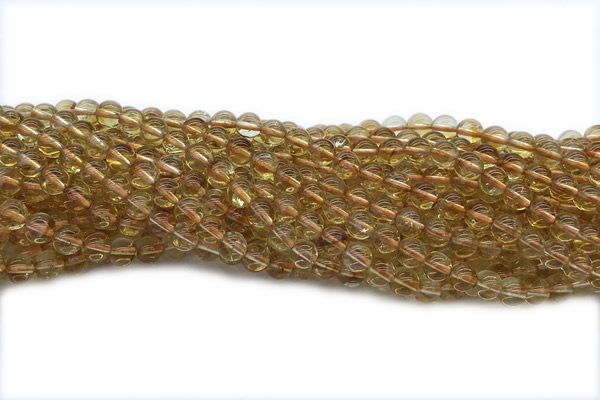 CITR05 15 inches 6mm round citrine gemstone beads