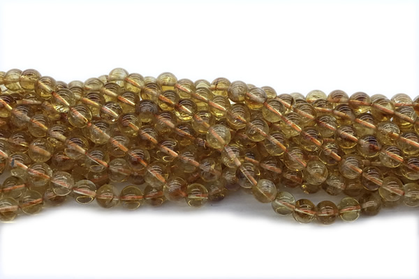 CITR06 15 inches 8mm round citrine gemstone beads