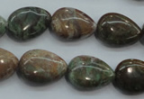 CJA03 15.5 inches 13*18mm teardrop green jasper beads wholesale