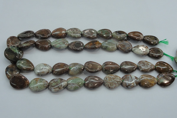 CJA04 15.5 inches 15*20mm teardrop green jasper beads wholesale