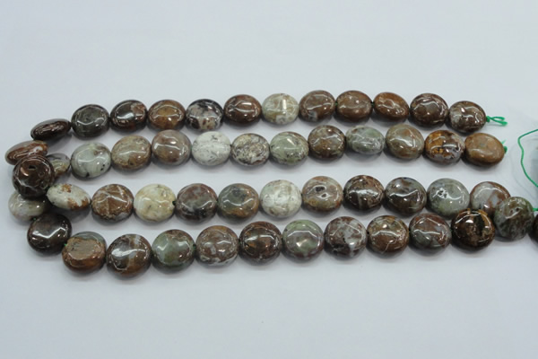 CJA06 15.5 inches 16mm coin green jasper beads wholesale