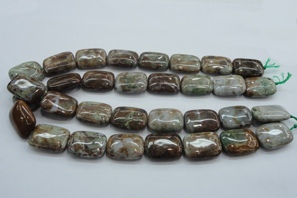 CJA10 15.5 inches 18*25mm rectangle green jasper beads wholesale