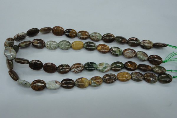 CJA18 15.5 inches 12*16mm oval green jasper beads wholesale