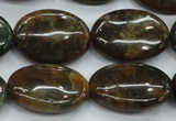 CJA21 15.5 inches 18*25mm oval green jasper beads wholesale